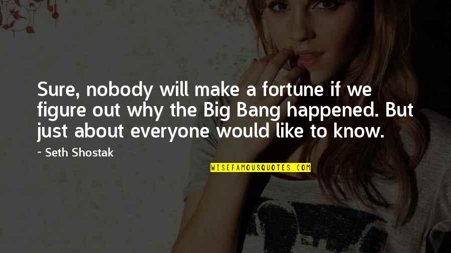 Why It Happened Quotes By Seth Shostak: Sure, nobody will make a fortune if we