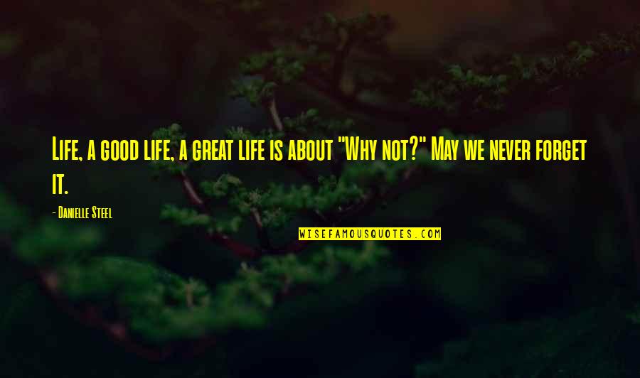 Why Life Is Good Quotes By Danielle Steel: Life, a good life, a great life is