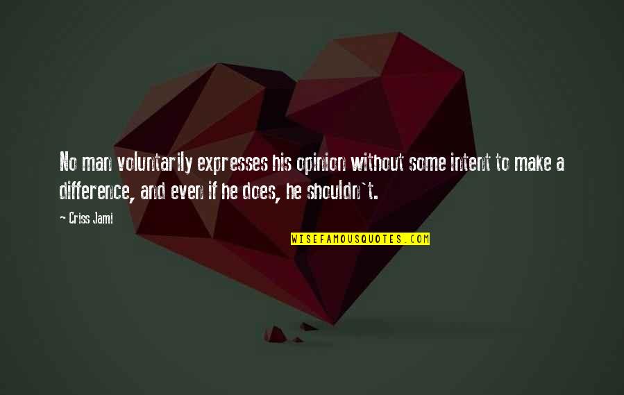 Why Marriage Is Important Quotes By Criss Jami: No man voluntarily expresses his opinion without some Why Marriage Is Important Quotes By Criss Jami: No man voluntarily expresses his opinion without some