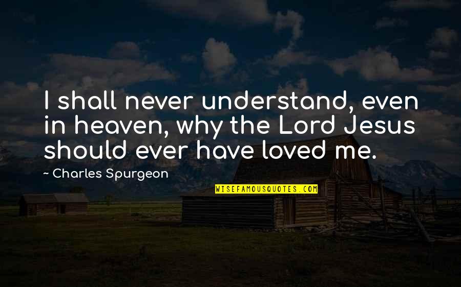 Why Me Lord Quotes By Charles Spurgeon: I shall never understand, even in heaven, why Why Me Lord Quotes By Charles Spurgeon: I shall never understand, even in heaven, why