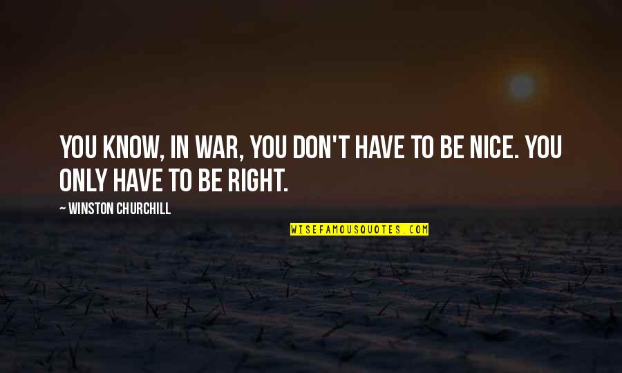 Why Relationships Don't Work Quotes By Winston Churchill: You know, in war, you don't have to