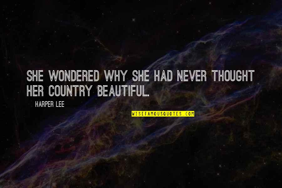 Why She So Beautiful Quotes By Harper Lee: She wondered why she had never thought her