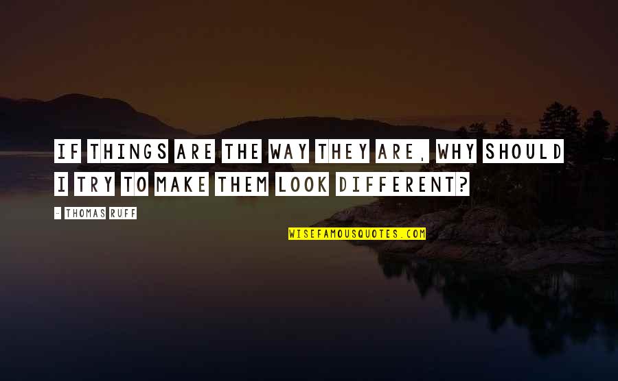 Why Should I Even Try Quotes By Thomas Ruff: If things are the way they are, why