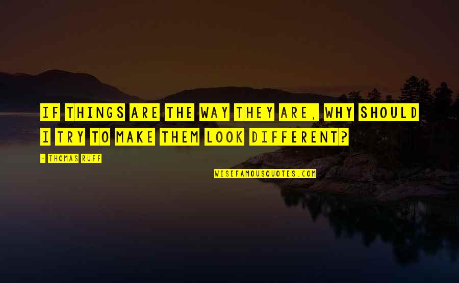 Why Should I Try Quotes By Thomas Ruff: If things are the way they are, why