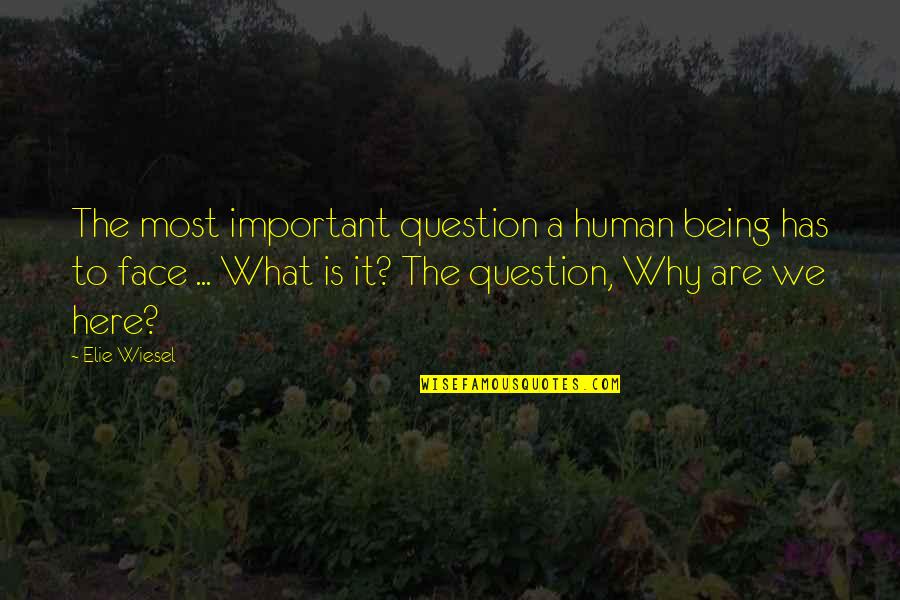 Why We Are Here Quotes By Elie Wiesel: The most important question a human being has