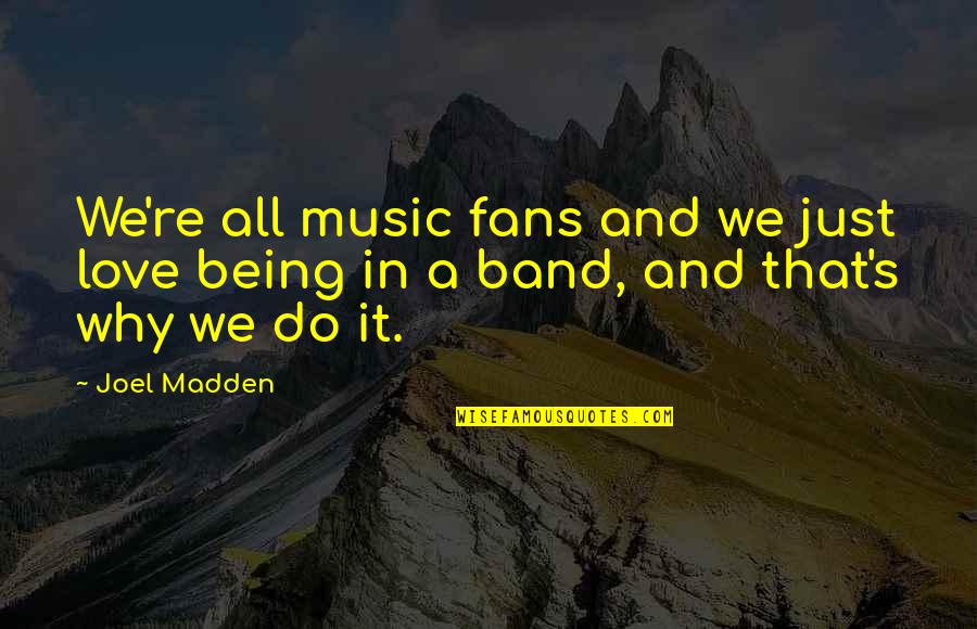 Why We Do It Quotes By Joel Madden: We're all music fans and we just love