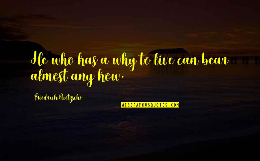 Why We Live Life Quotes By Friedrich Nietzsche: He who has a why to live can