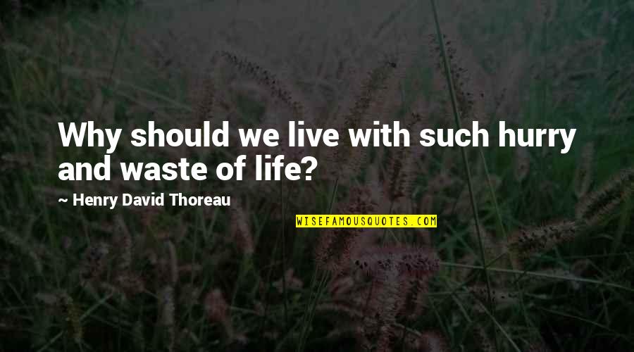 Why We Live Life Quotes By Henry David Thoreau: Why should we live with such hurry and