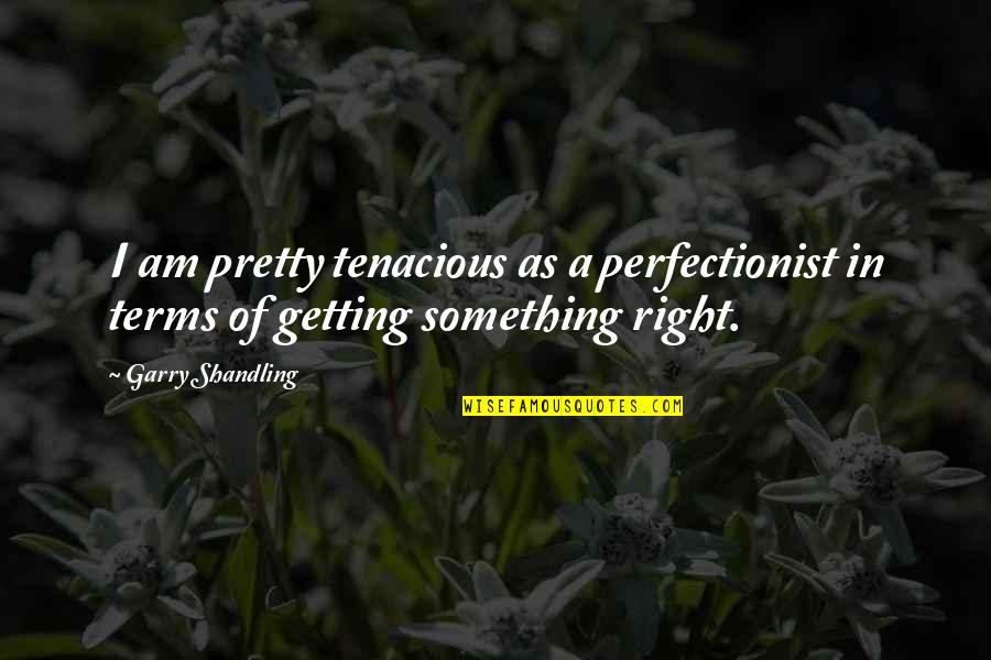 Wianecka Aleksandra Quotes By Garry Shandling: I am pretty tenacious as a perfectionist in