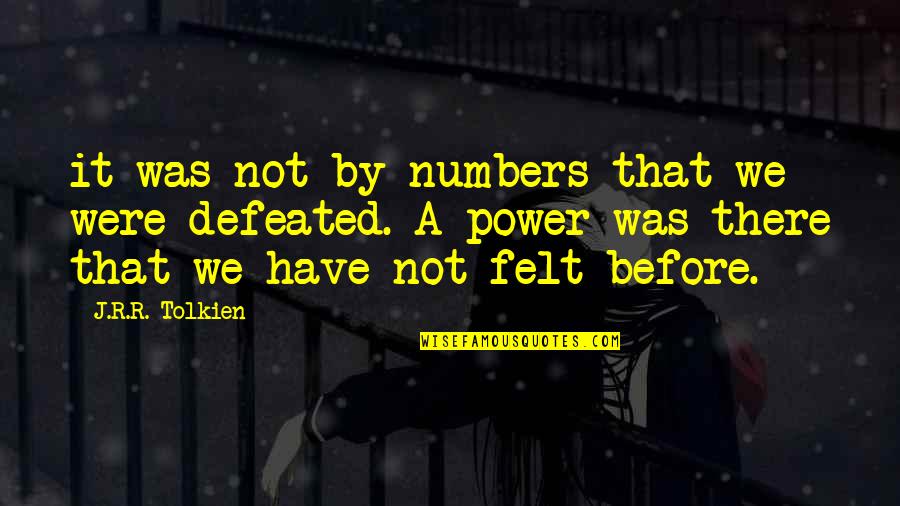 Wichtige Verben Quotes By J.R.R. Tolkien: it was not by numbers that we were