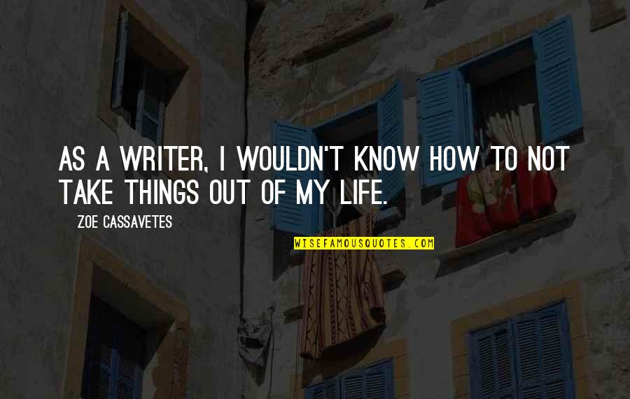 Wickness Quotes By Zoe Cassavetes: As a writer, I wouldn't know how to