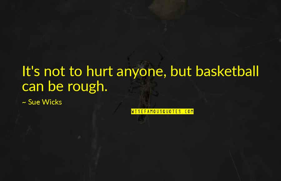 Wicks Quotes By Sue Wicks: It's not to hurt anyone, but basketball can