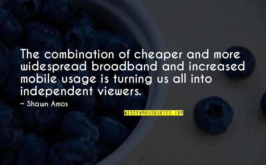 Widespread Quotes By Shawn Amos: The combination of cheaper and more widespread broadband