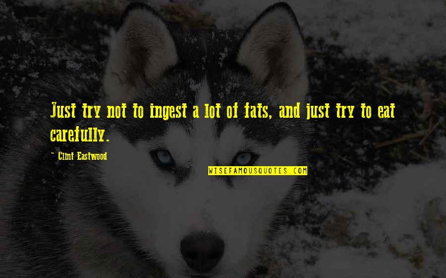 Widget Quotes By Clint Eastwood: Just try not to ingest a lot of