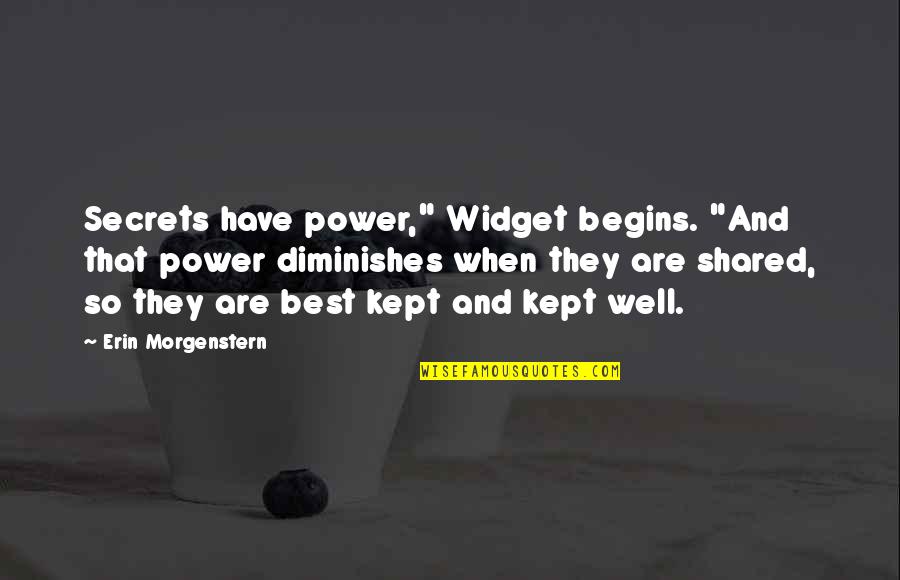 Widget With Quotes By Erin Morgenstern: Secrets have power," Widget begins. "And that power Widget With Quotes By Erin Morgenstern: Secrets have power," Widget begins. "And that power