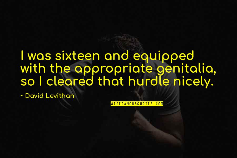 Wiedel Construction Quotes By David Levithan: I was sixteen and equipped with the appropriate