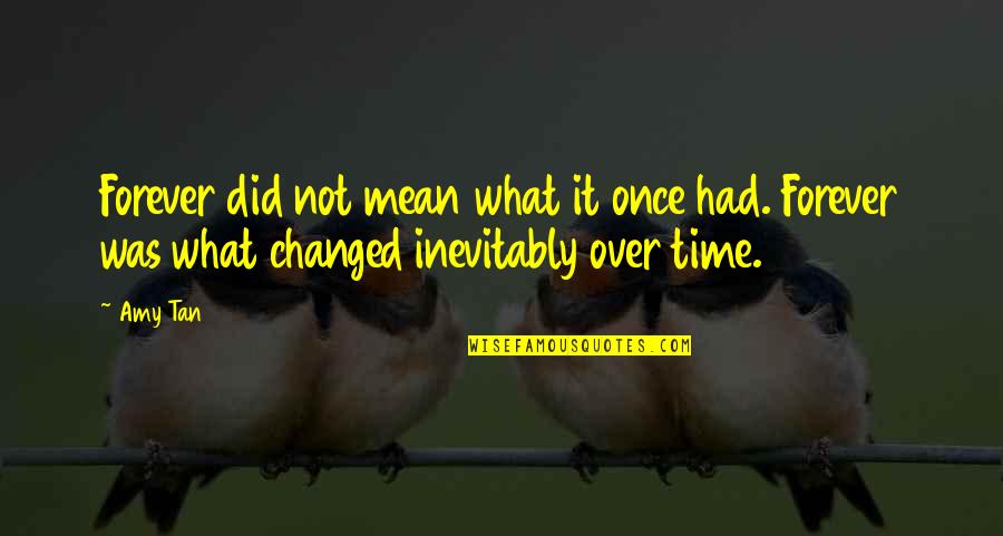Wiedza Quotes By Amy Tan: Forever did not mean what it once had.