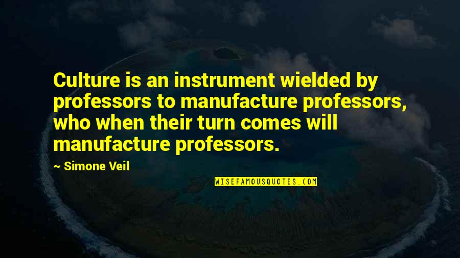 Wielded Quotes By Simone Veil: Culture is an instrument wielded by professors to