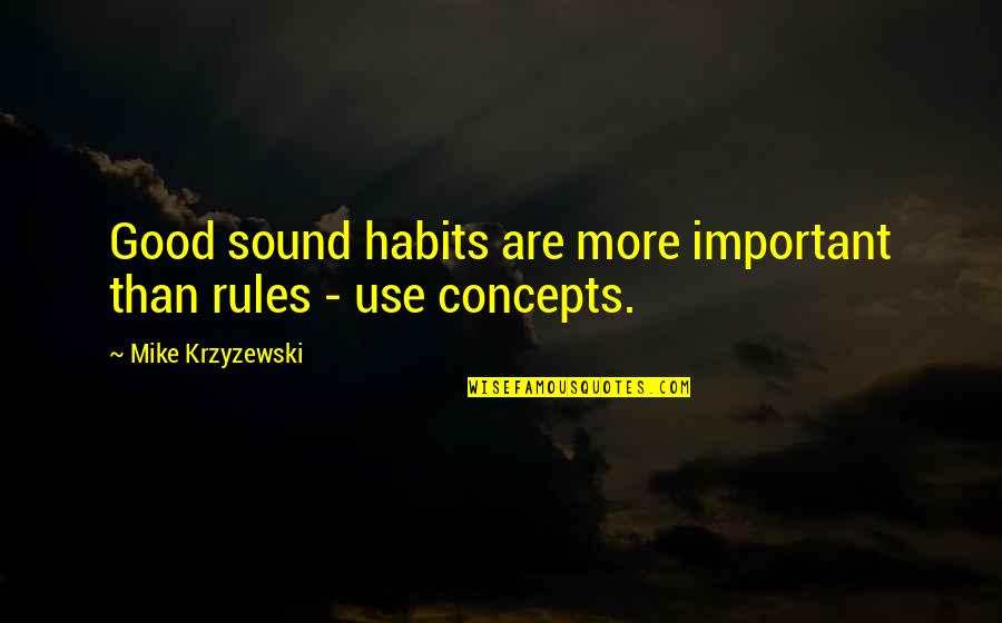 Wienski Auto Quotes By Mike Krzyzewski: Good sound habits are more important than rules Wienski Auto Quotes By Mike Krzyzewski: Good sound habits are more important than rules