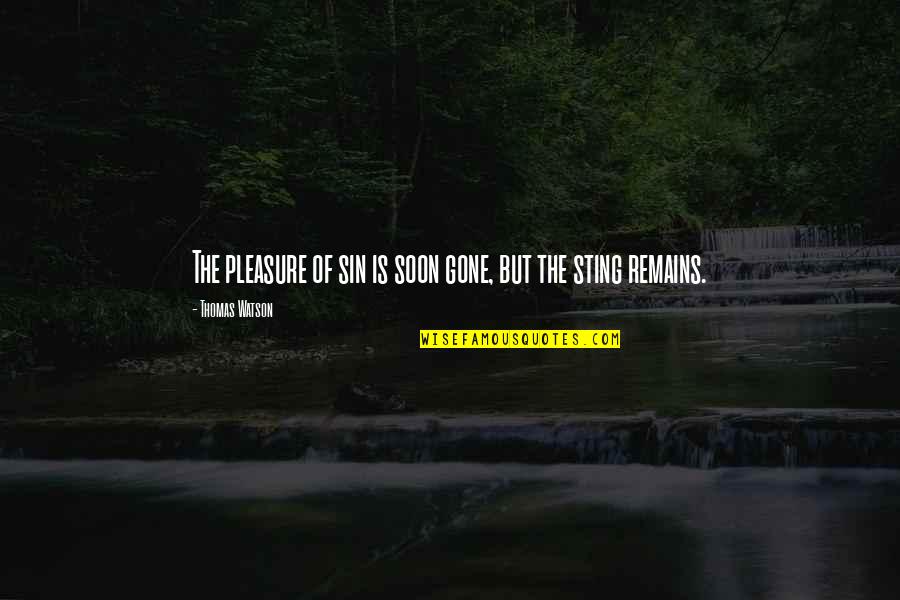 Wiesje Brion Quotes By Thomas Watson: The pleasure of sin is soon gone, but