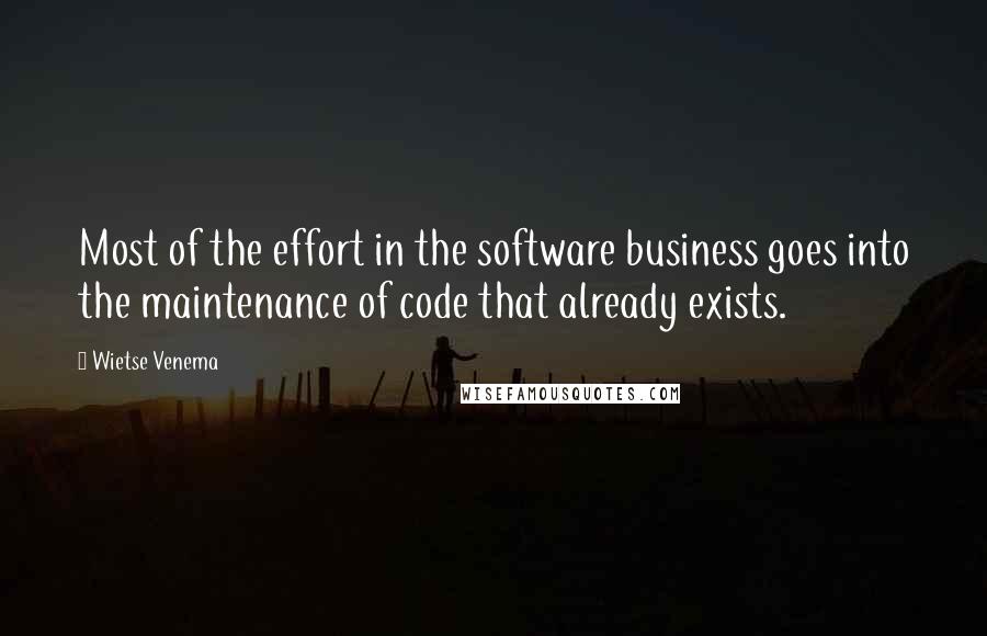 Wietse Venema quotes: Most of the effort in the software business goes into the maintenance of code that already exists.