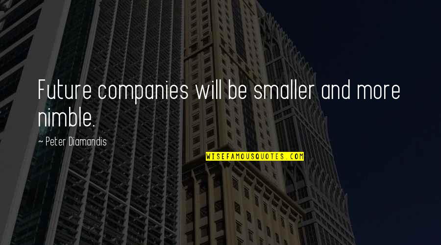 Wieza Babel Quotes By Peter Diamandis: Future companies will be smaller and more nimble.