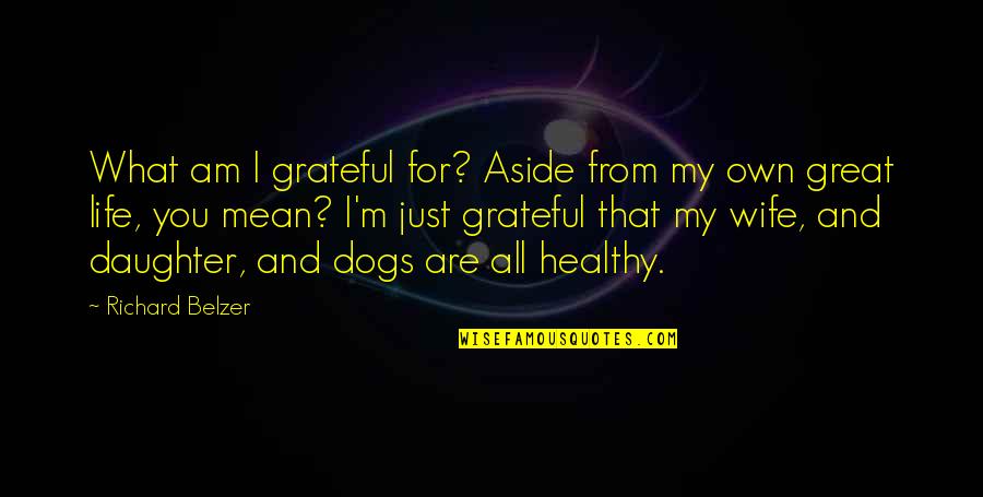 Wife Is Great Quotes By Richard Belzer: What am I grateful for? Aside from my