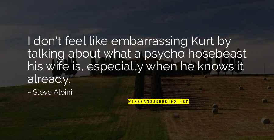 Wife Knows Best Quotes By Steve Albini: I don't feel like embarrassing Kurt by talking