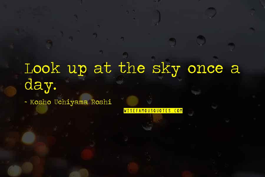 Wife Sympathy Quotes By Kosho Uchiyama Roshi: Look up at the sky once a day. Wife Sympathy Quotes By Kosho Uchiyama Roshi: Look up at the sky once a day.
