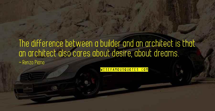 Wigfall Artist Quotes By Renzo Piano: The difference between a builder and an architect