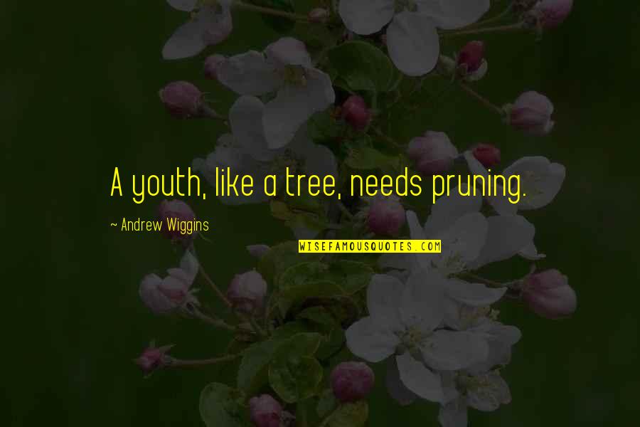 Wiggins Quotes By Andrew Wiggins: A youth, like a tree, needs pruning. Wiggins Quotes By Andrew Wiggins: A youth, like a tree, needs pruning.