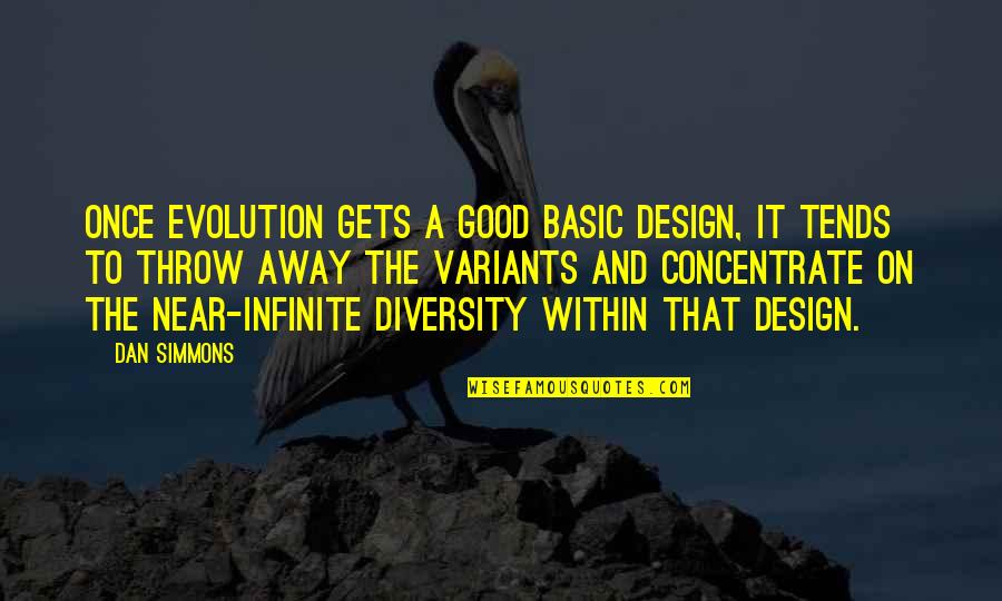 Wigginton School Quotes By Dan Simmons: Once evolution gets a good basic design, it Wigginton School Quotes By Dan Simmons: Once evolution gets a good basic design, it