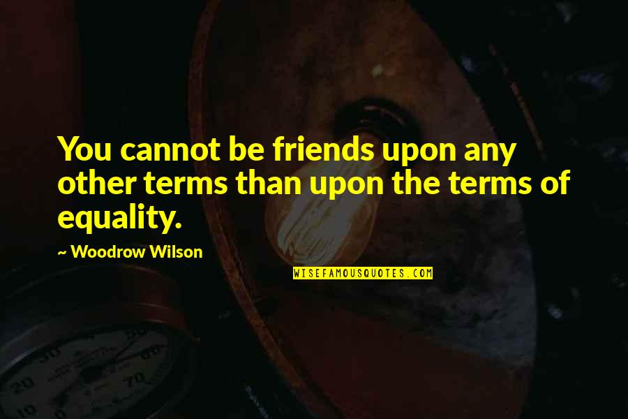 Wijnbeurs Quotes By Woodrow Wilson: You cannot be friends upon any other terms