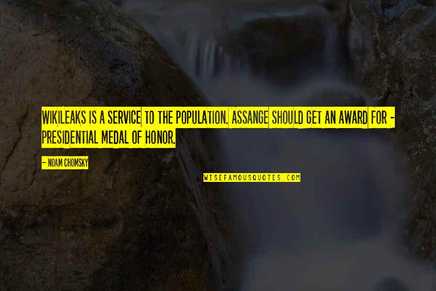 Wikileaks Assange Quotes By Noam Chomsky: WikiLeaks is a service to the population. Assange
