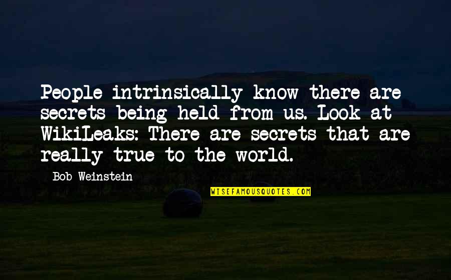 Wikileaks Quotes By Bob Weinstein: People intrinsically know there are secrets being held