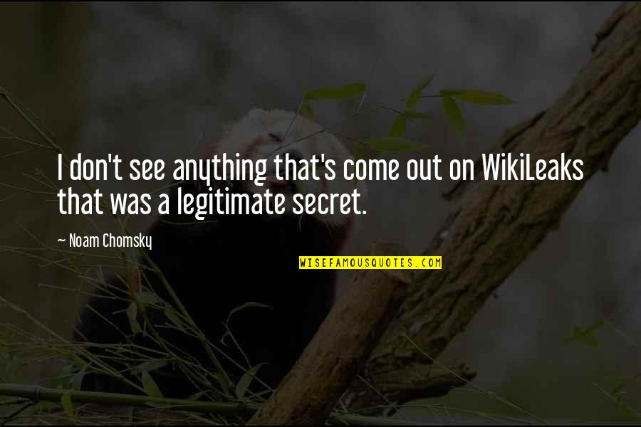 Wikileaks Quotes By Noam Chomsky: I don't see anything that's come out on