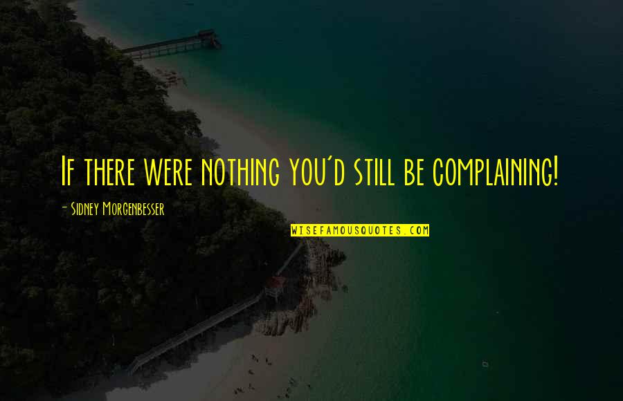 Wikim Quotes By Sidney Morgenbesser: If there were nothing you'd still be complaining!