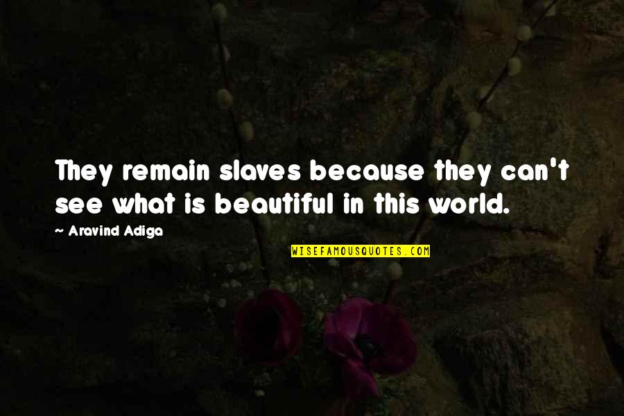Wil Smith Quotes By Aravind Adiga: They remain slaves because they can't see what