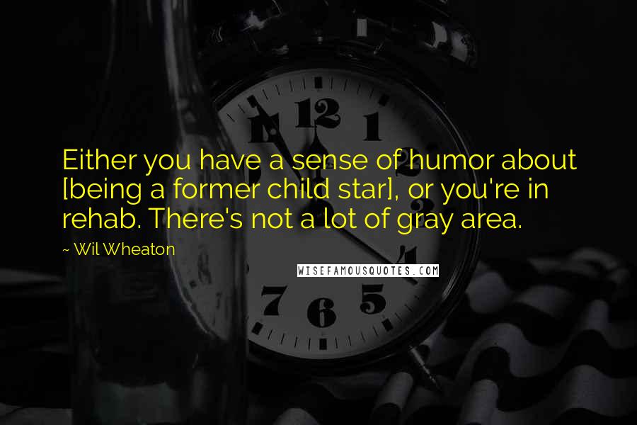 Wil Wheaton quotes: Either you have a sense of humor about [being a former child star], or you're in rehab. There's not a lot of gray area.