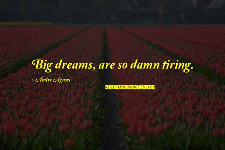 Wild And Untamed Quotes By Andre Agassi: Big dreams, are so damn tiring. Wild And Untamed Quotes By Andre Agassi: Big dreams, are so damn tiring.