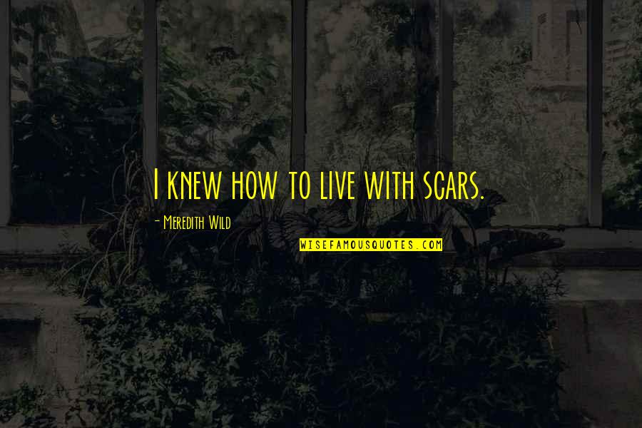 Wild At Heart Lula Quotes By Meredith Wild: I knew how to live with scars. Wild At Heart Lula Quotes By Meredith Wild: I knew how to live with scars.