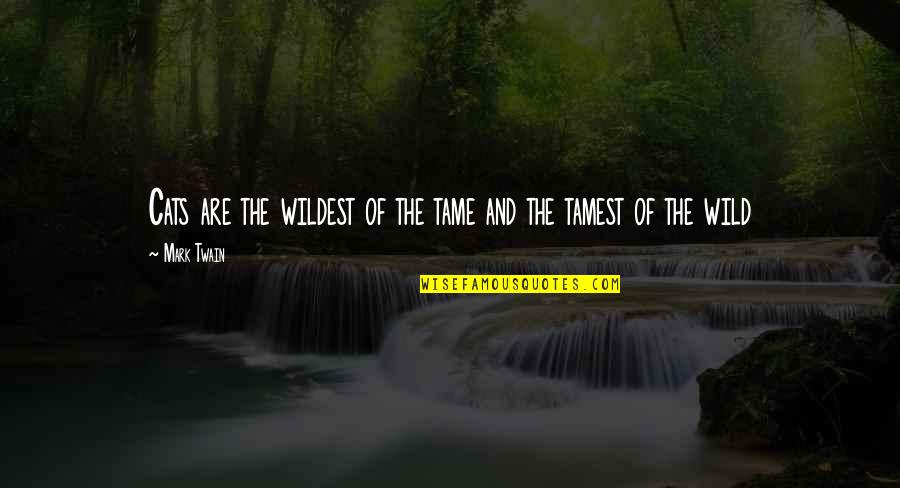 Wild Cat Quotes By Mark Twain: Cats are the wildest of the tame and