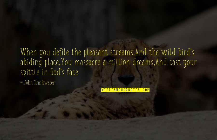 Wild Dreams Quotes By John Drinkwater: When you defile the pleasant streams,And the wild