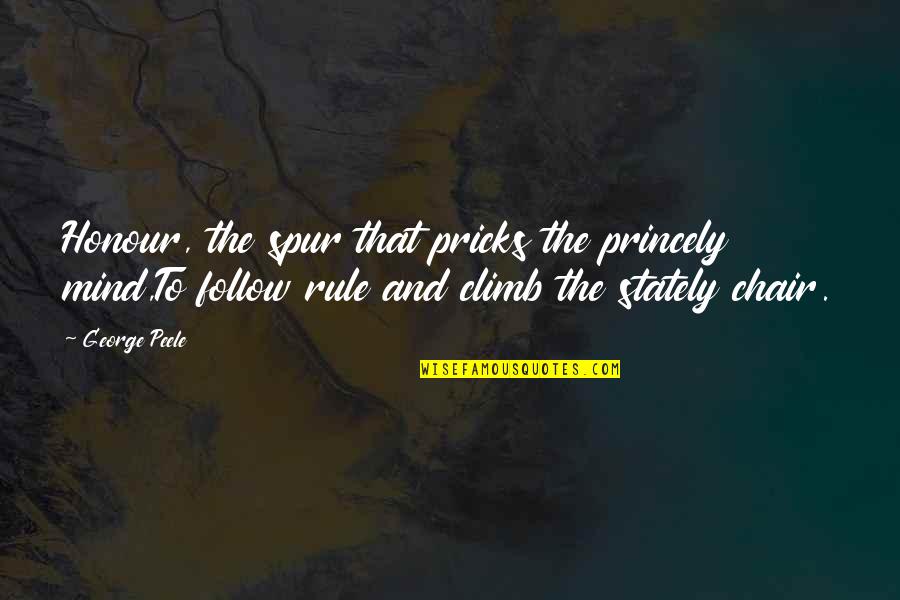 Wild Is Pure Quotes By George Peele: Honour, the spur that pricks the princely mind,To