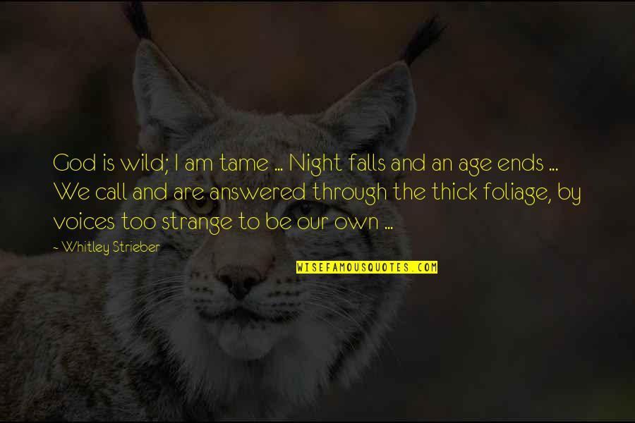 Wild N Out Quotes By Whitley Strieber: God is wild; I am tame ... Night