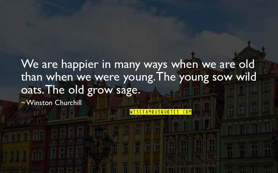 Wild Oats Quotes By Winston Churchill: We are happier in many ways when we
