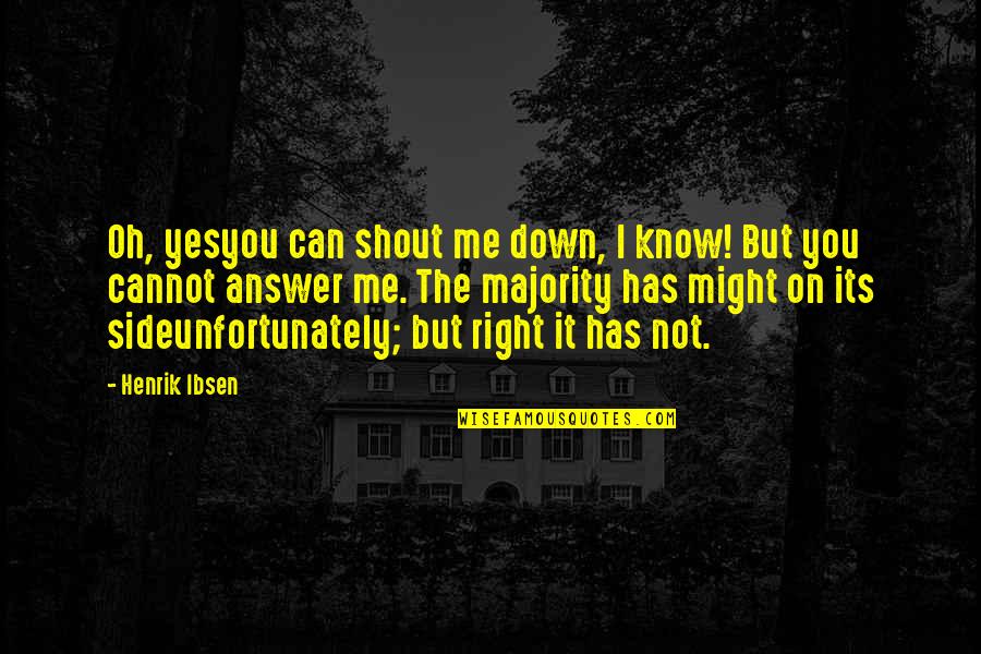 Wildavsky Two Quotes By Henrik Ibsen: Oh, yesyou can shout me down, I know!
