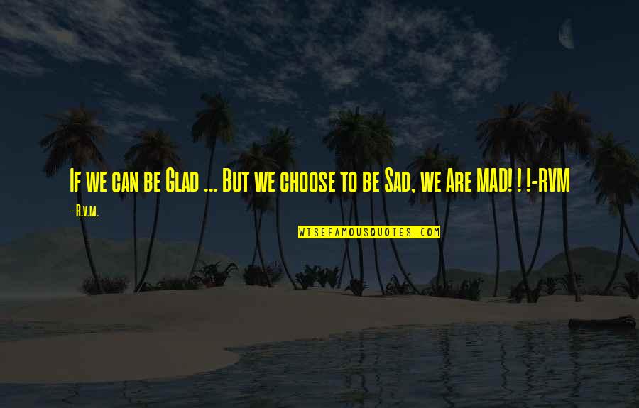 Wildcatter Quotes By R.v.m.: If we can be Glad ... But we