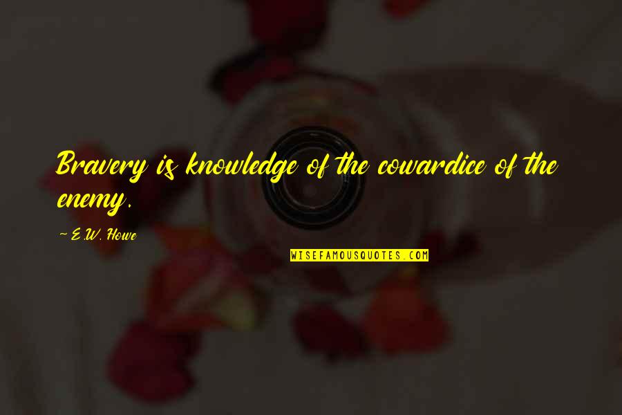 Wildenberg Sulz Quotes By E.W. Howe: Bravery is knowledge of the cowardice of the