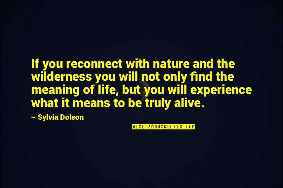 Wilderness And Life Quotes By Sylvia Dolson: If you reconnect with nature and the wilderness